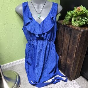 Motherhood Maternity Blue Polka Dot Sleeveless Blouse Small